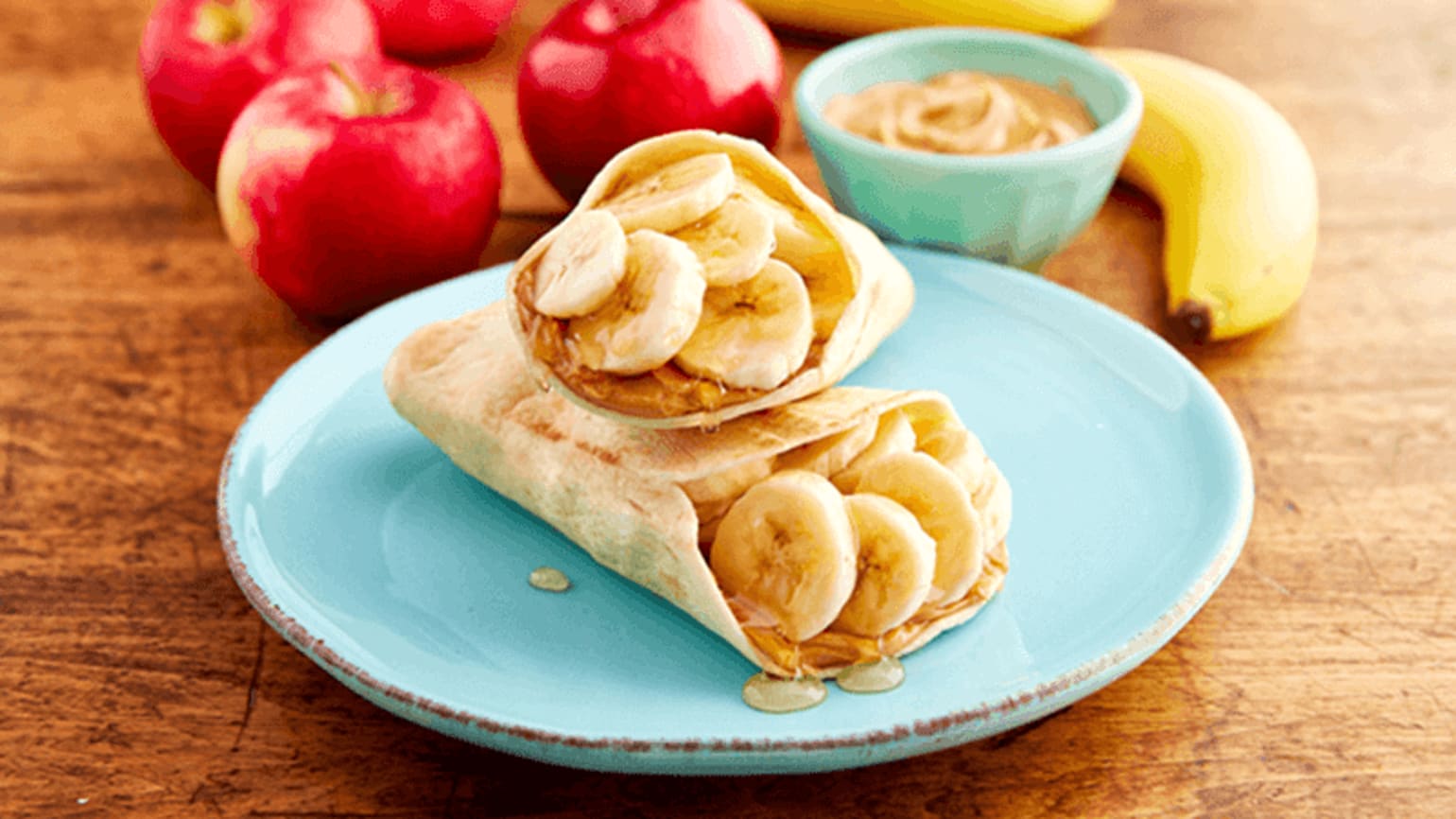 Tortilla Pockets mit Erdnussbutter und Banane